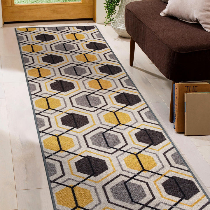 Rugshop Contemporary Geometric Stripe Non-Slip Area Rug