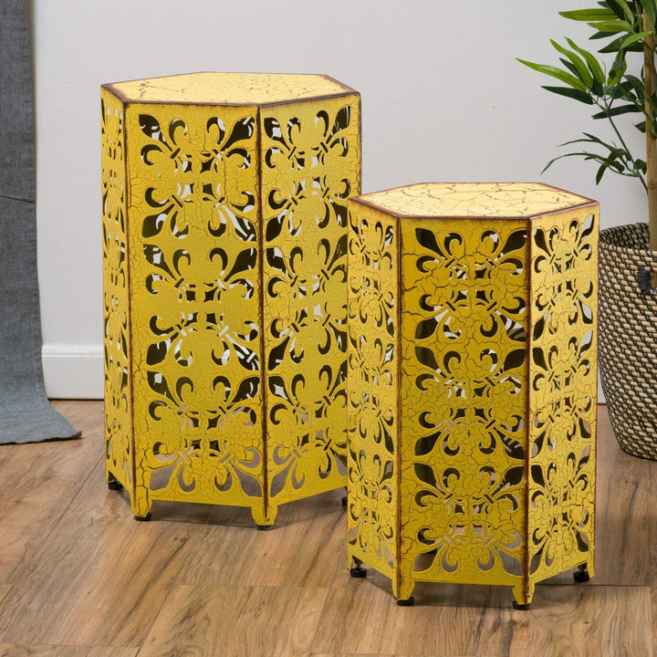 Christpher Knight Hme Cntemprary Outdr Parrish Antique Accent Table (Set Antique Yellow