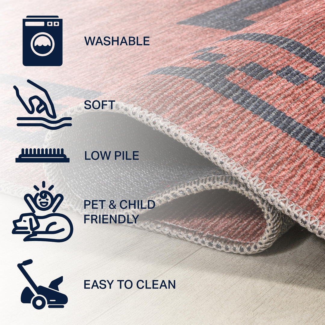 JONATHAN Y Rand Medallion Textured Weave Machine Washable Area Rug