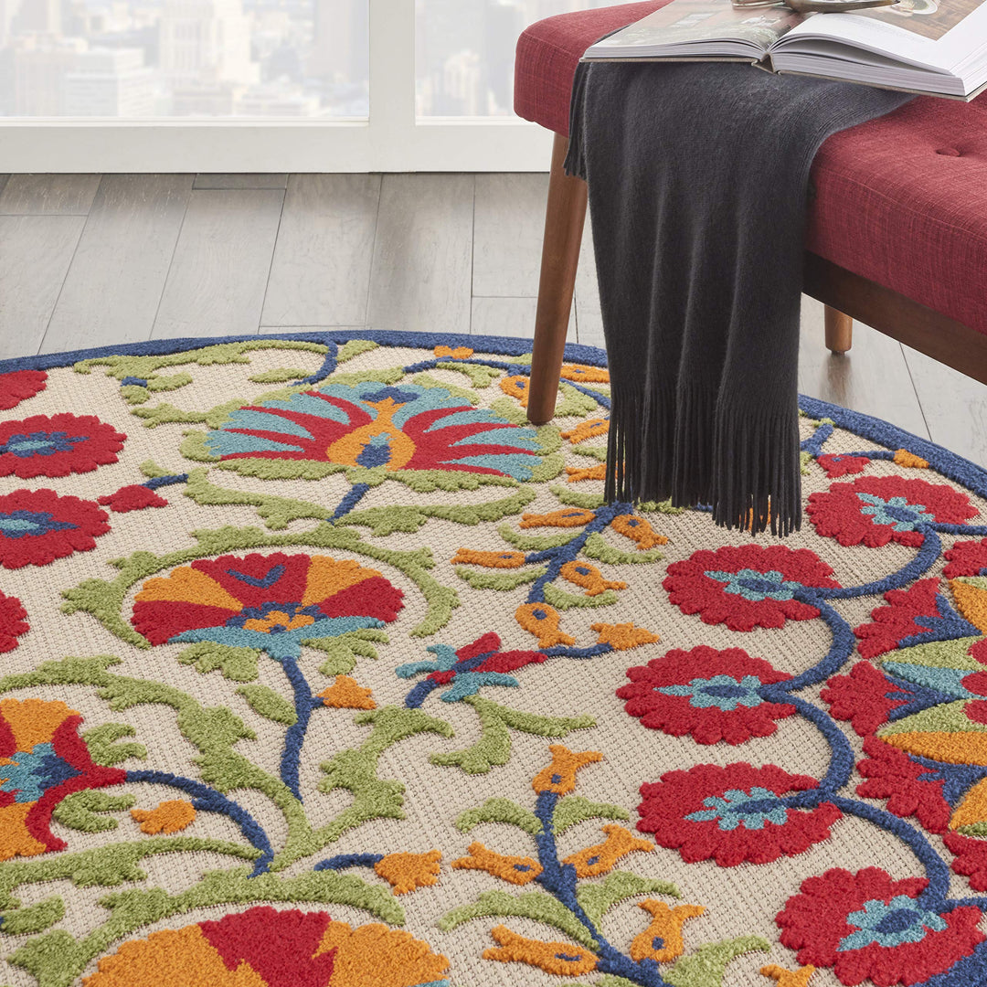 Nourison Aloha Modern Multicolor Floral Botanical Area Rug