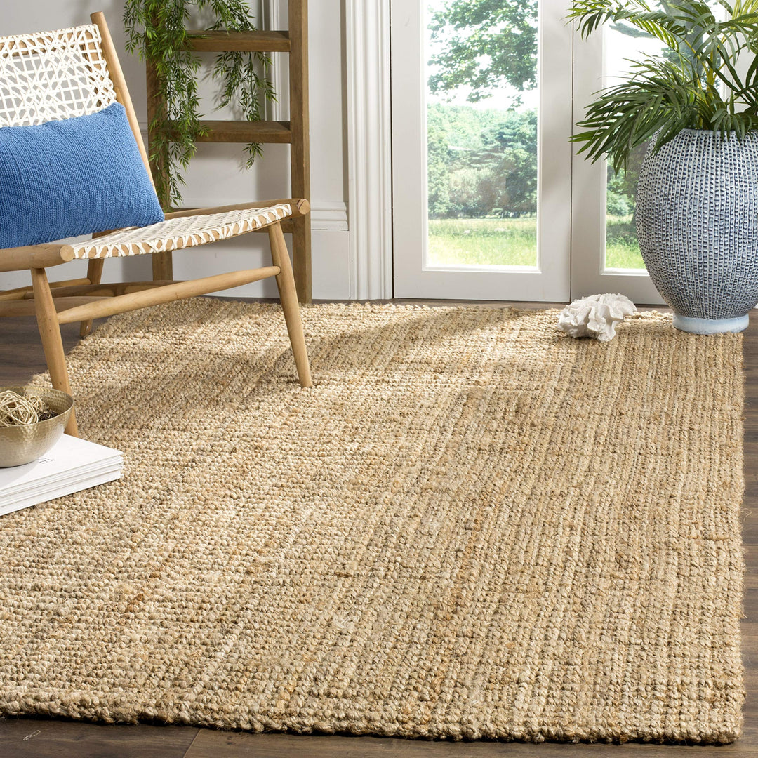 SAFAVIEH Natural Fiber Collection Area Rug - 5' Square Natural Handmade