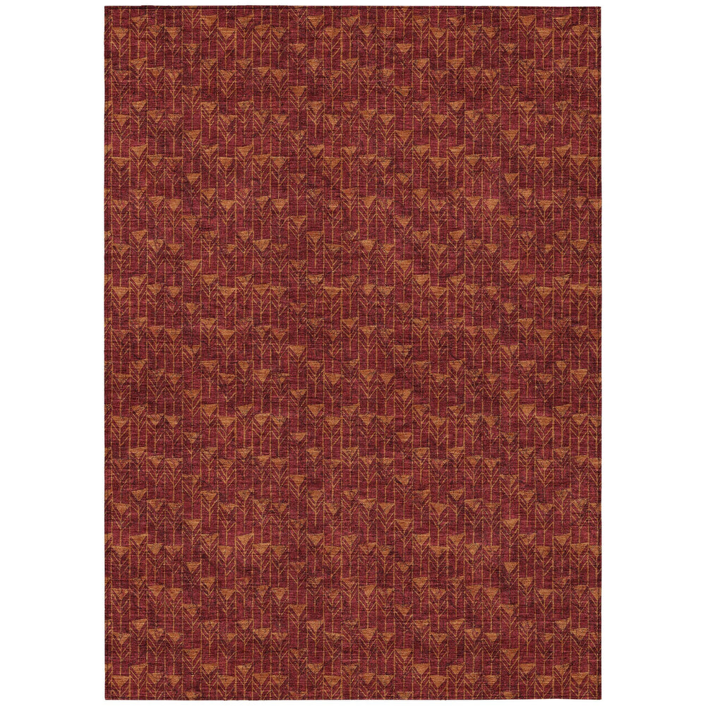 Addison Rugs Chantille ACN514 Burgundy 5' x 7'6 Indoor Outdoor Area Rug Stain 5' x 7'6" - Burgundy