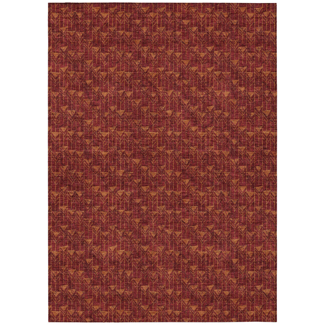 Addison Rugs Chantille ACN514 Burgundy 5' x 7'6 Indoor Outdoor Area Rug Stain 5' x 7'6" - Burgundy