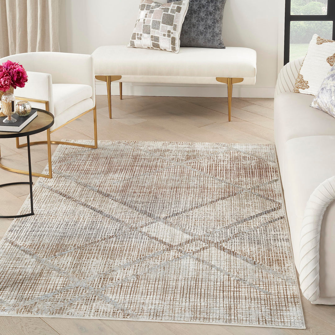 Inspire Me! Home Décor Iliana Modern Grey Mocha 5'3" x 7'3" Area Rug 5'3" x 7'3" - Mocha