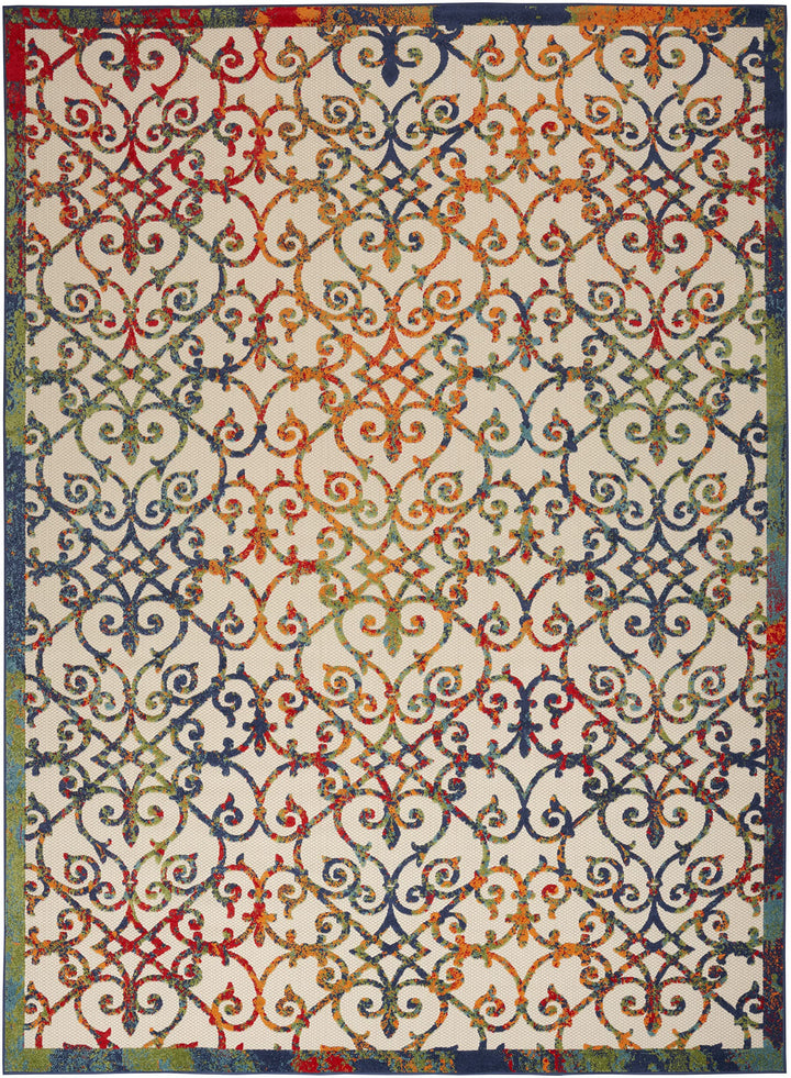 Nourison Aloha Transitional Scroll Indoor/Outdoor Damask Rug