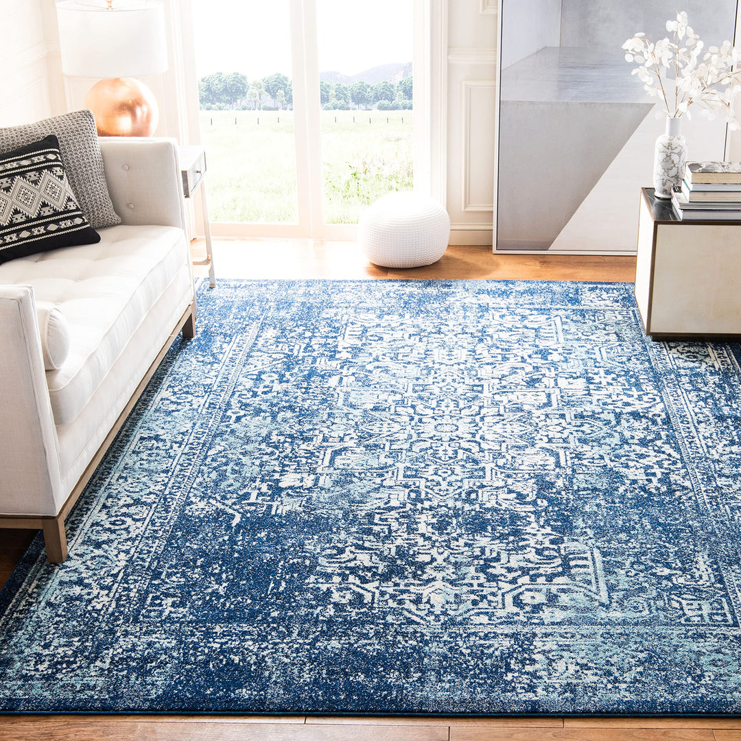 SAFAVIEH Evoke Collection 3' x 5' Navy/Ivory EVK256A Oriental Distressed