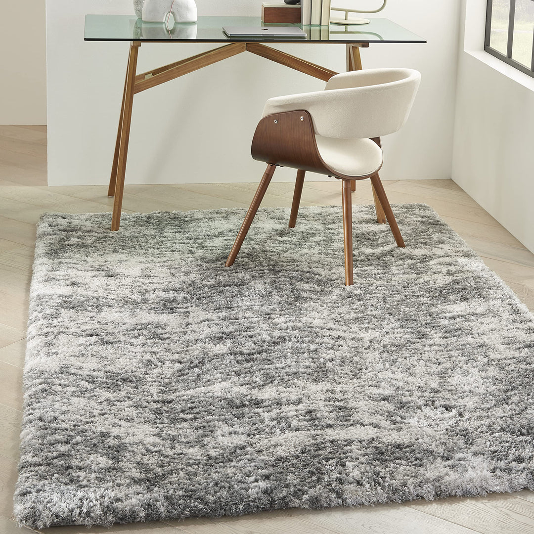 Nourison Dreamy Shag Abstract Contemporary Charcoal Grey 4' x 6' Area Rug Charcoal Grey - 4' x 6'