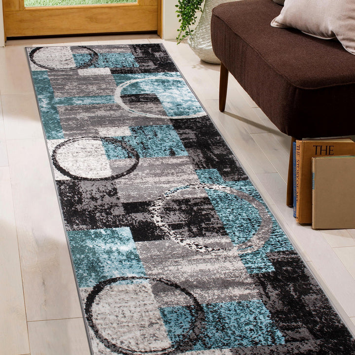 Rugshop Abstract Polypropylene Machine-Made Circle Area Rug