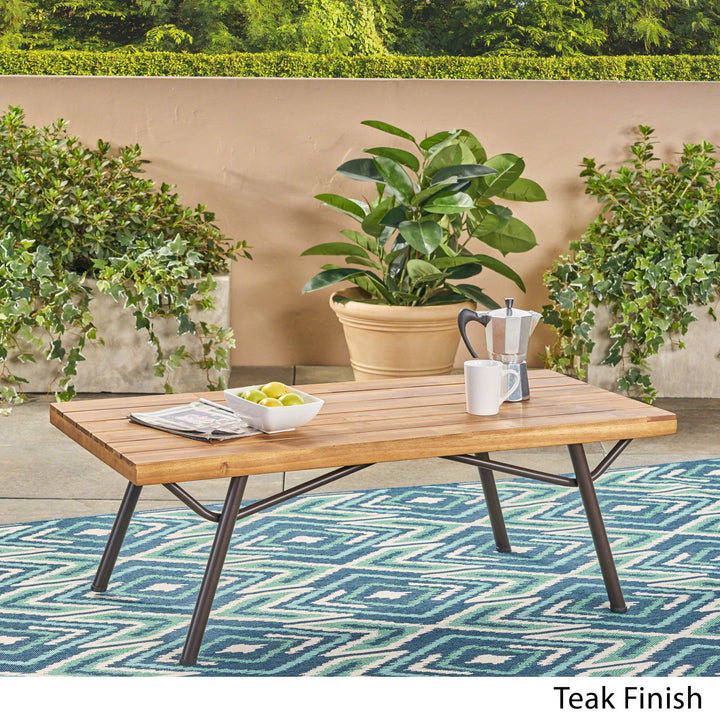 Christopher Knight Home Baish Outdoor Acacia Wood Coffee Table Teak Finish