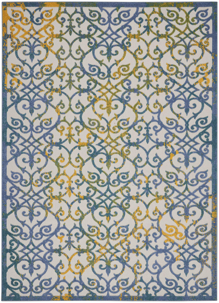 Nourison Aloha Transitional Scroll Indoor/Outdoor Damask Rug