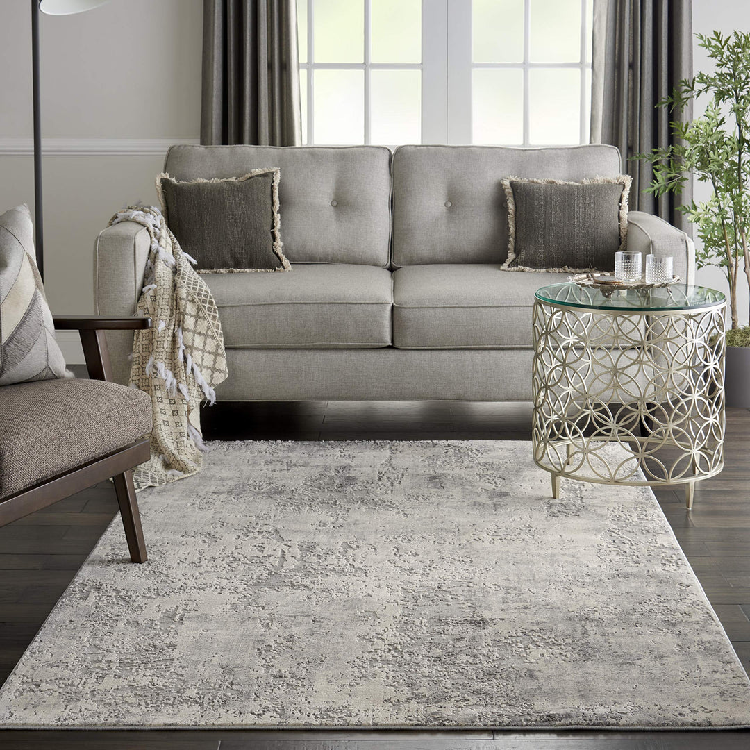 Nourison Rustic Textures Rustic Grey/Beige 3'11" x 5'11" Area -Rug Easy 3'11" x 5'11" - Grey/Beige