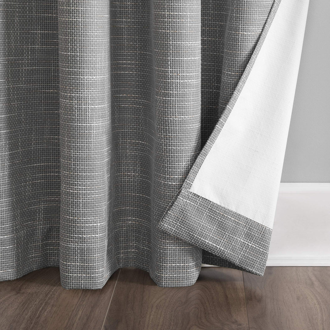 Sun Zero Brooks Burlap Weave Thermal Extreme Total Blackout Grommet Curtain