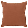 SARO LIFESTYLE 100% Linen Down-Filled Throw Pillow with Fringed Edges Terracotta