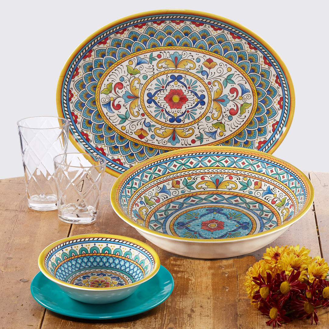 Certified International Portofino Melamine Hostess Set Multi Colored Large