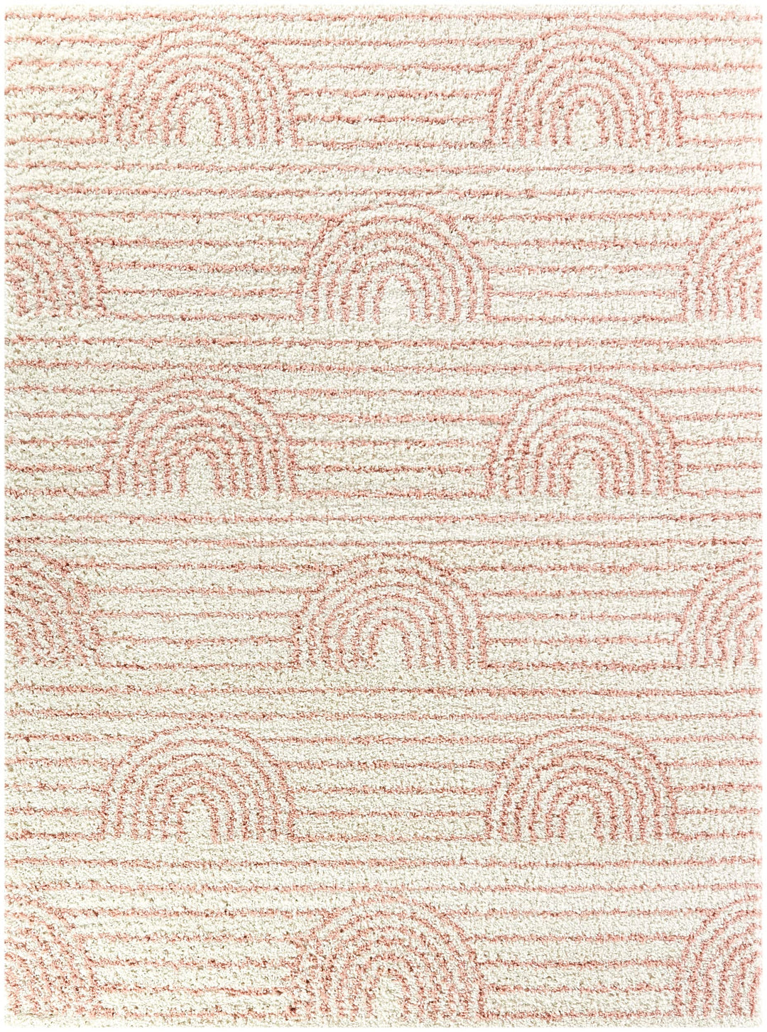 Balta Rugs Hailey Kids Rainbow Stripe Area Rug White/Pink 5' 3" x 7' 5'3" x 7' - White/Pink