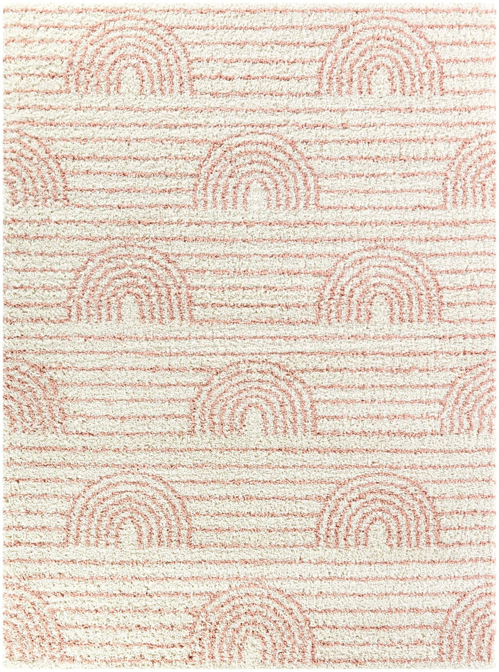 Balta Rugs Hailey Kids Rainbow Stripe Area Rug White/Pink 5' 3" x 7' 5'3" x 7' - White/Pink