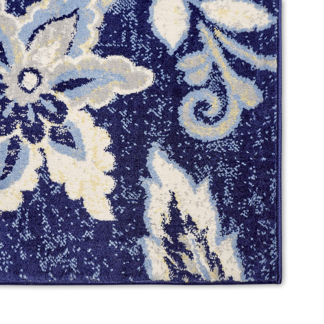 Home Dynamix Tremont Teaneck Transitional Area Rug Floral Navy Blue 3'3"x5'2"