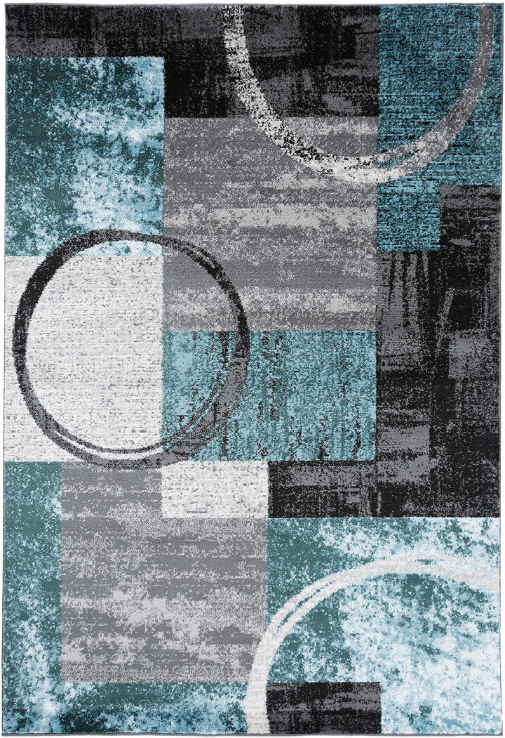 Rugshop Abstract Polypropylene Machine-Made Circle Area Rug