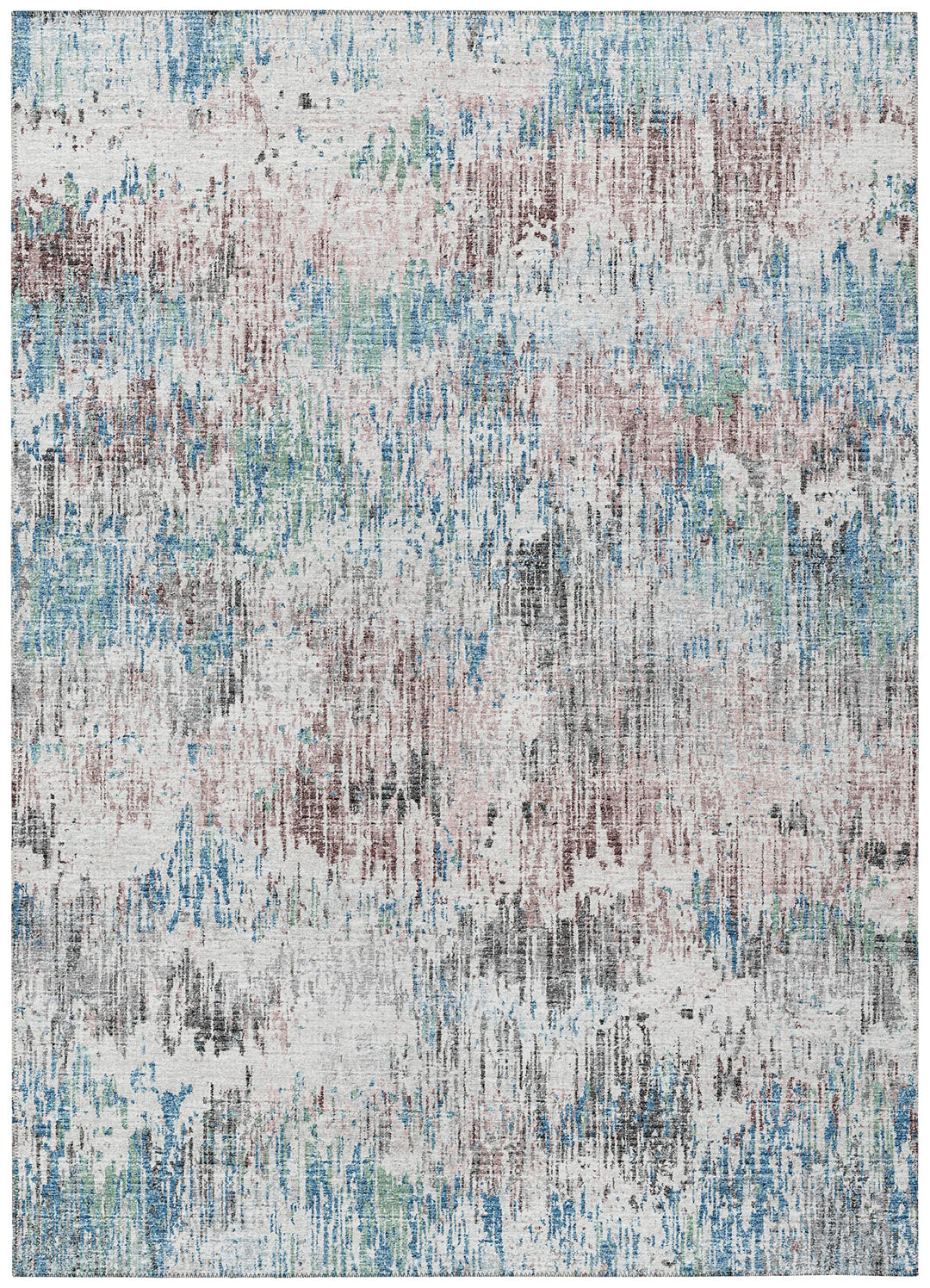 Addison Rugs Indoor/ Accord AAC31 Multi Washable 9' x 12' Indoor 9' x 12' - Teal