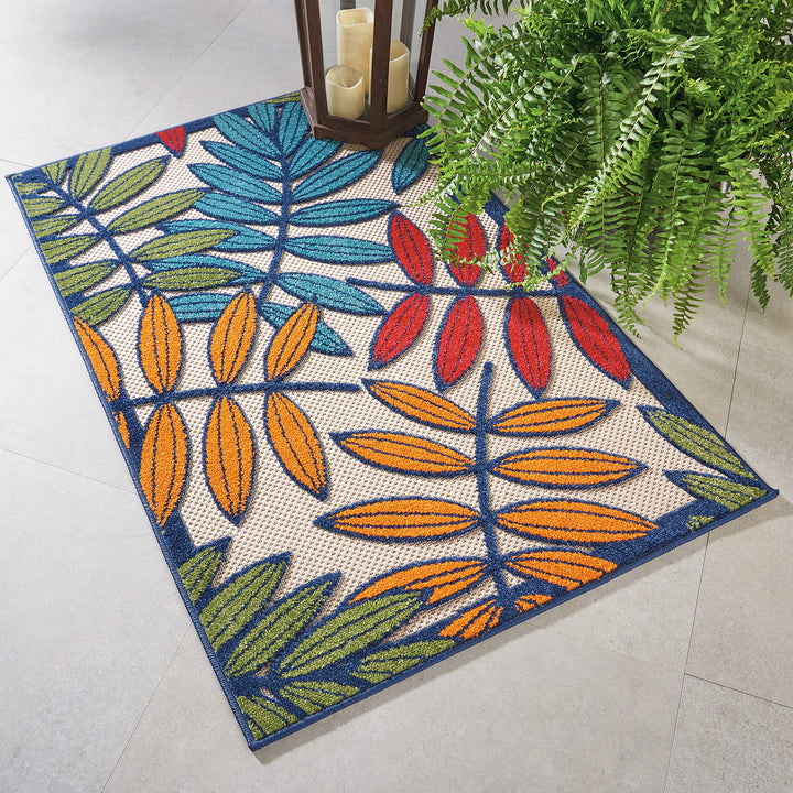 Nourison Aloha Leaf Print Vibrant Indoor/Outdoor Area Rug