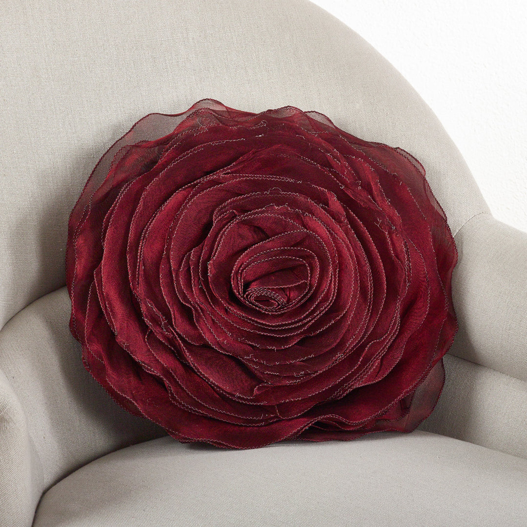 Rose Design Throw Pillow