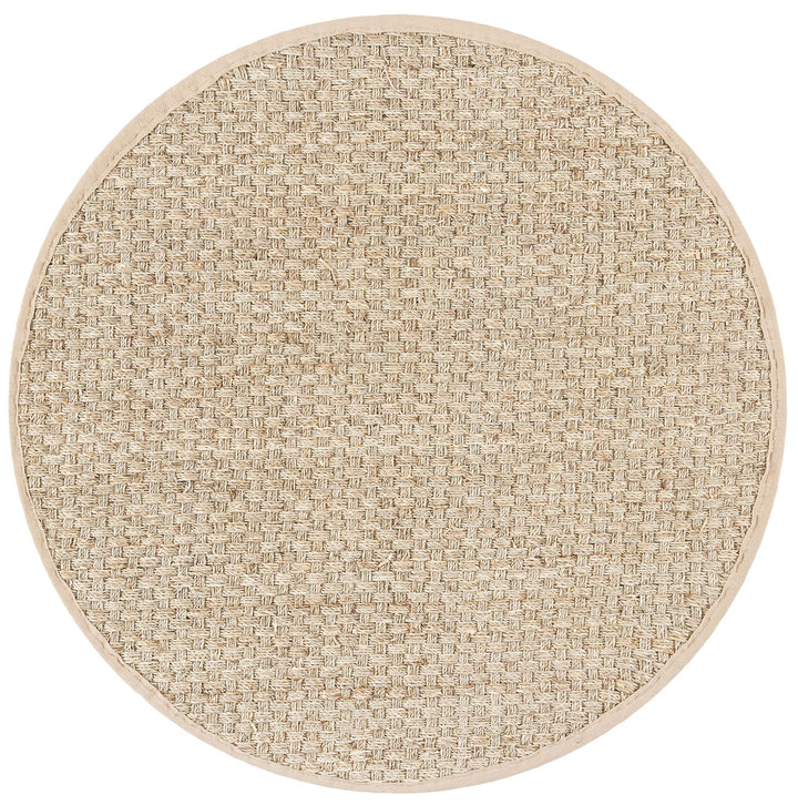 SAFAVIEH Natural Fiber Collection Area Rug - 4' Round Natural & Beige Border