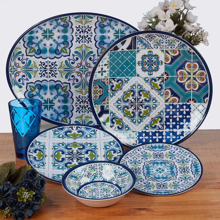 Certified International Mosaic Melamine 11" Dinner Plates Set of 6 Multicolor