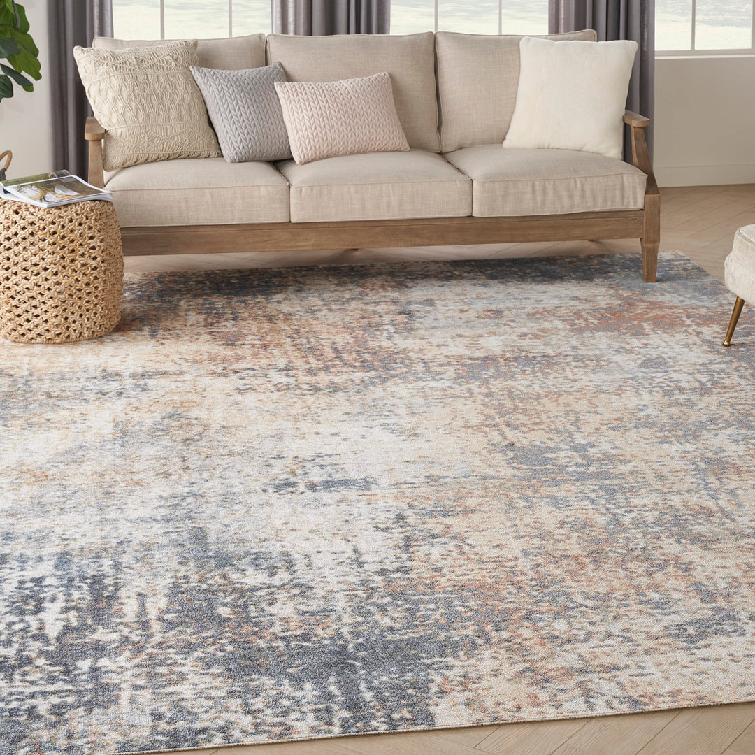 Nourison Astra Machine Washable Abstract Multicolor 9' x 12' Area -Rug Easy 9' x 12' - Multicolor