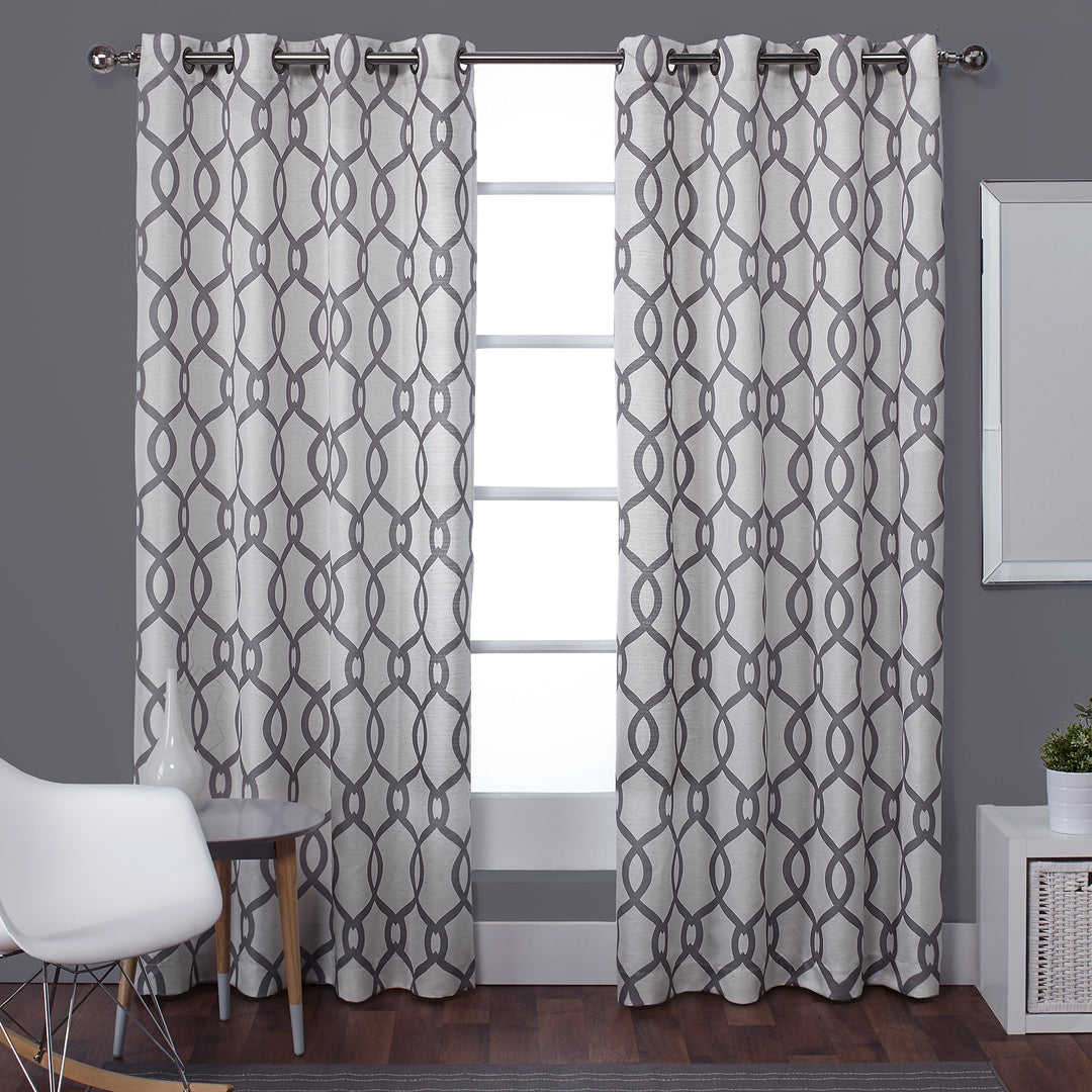 Exclusive Home Curtains Exclusive Home Kochi Light Filtering Linen Blend Grommet 54" w x 108" l - Black Pearl