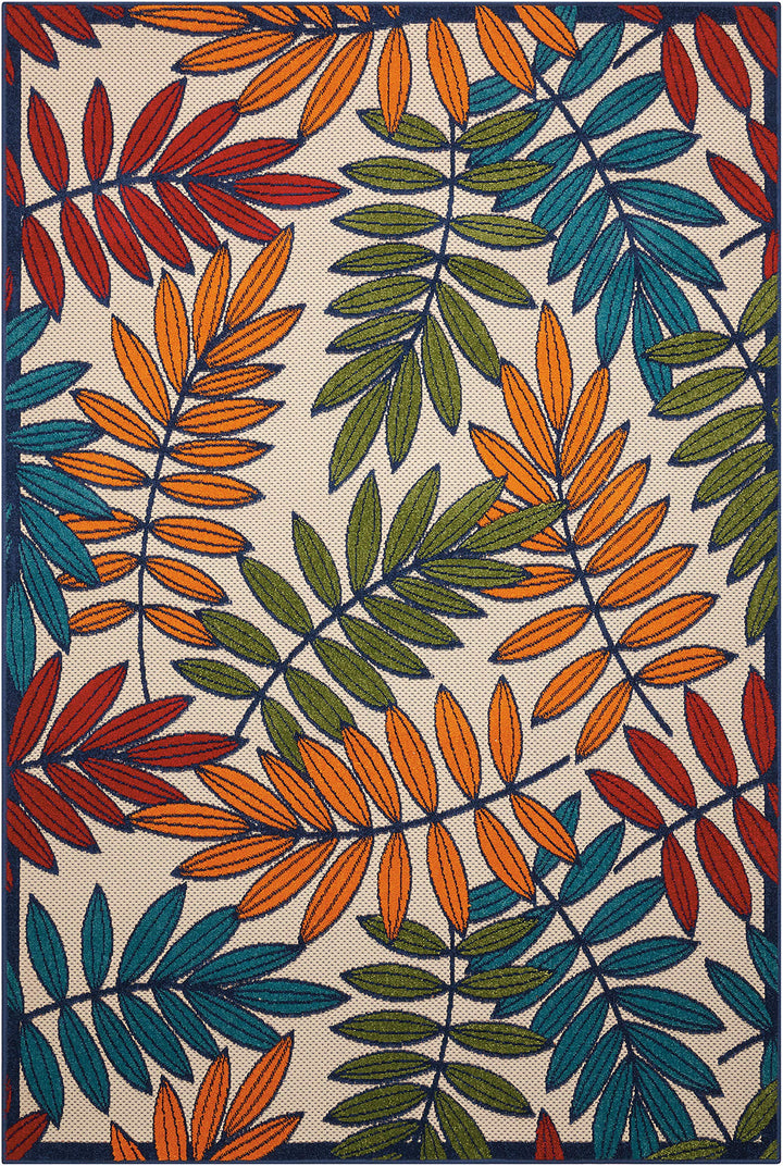 Nourison Aloha Leaf Print Vibrant Indoor/Outdoor Area Rug