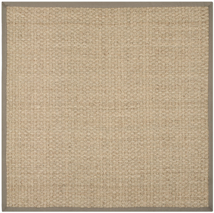 SAFAVIEH Natural Fiber Collection 6' Square Grey NF114P Border Basketweave