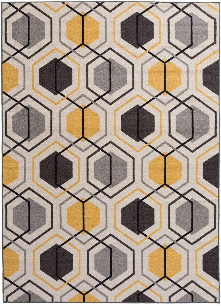 Rugshop Contemporary Geometric Stripe Non-Slip Area Rug