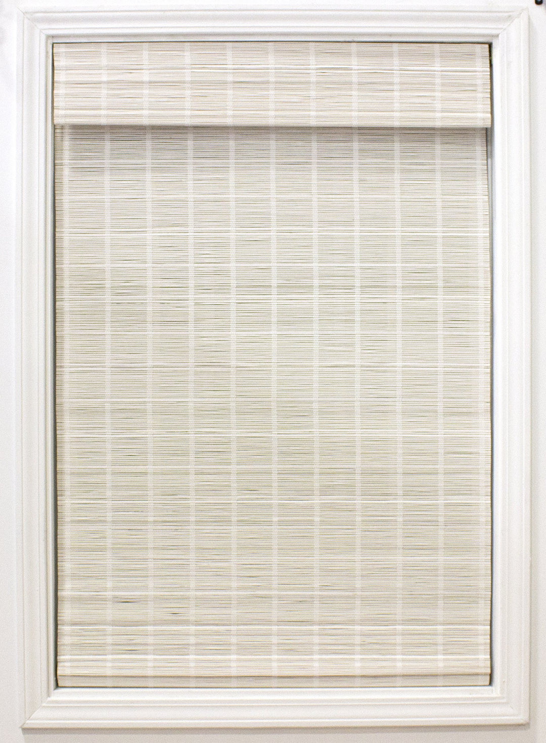 Radiance Cordless Bamboo Roman Shades for Windows - Matchstick Bamboo Blinds for 31 inches wide x 64 - White