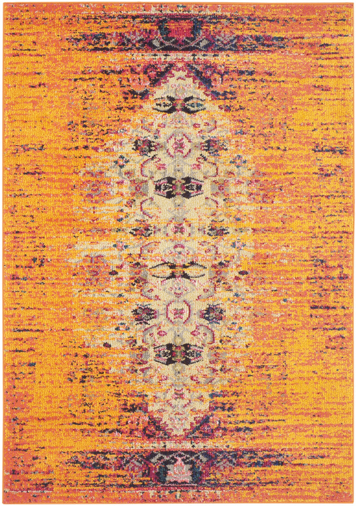 SAFAVIEH Monaco Collection Accent Rug - 3' x 5' Orange & Multi Modern Boho