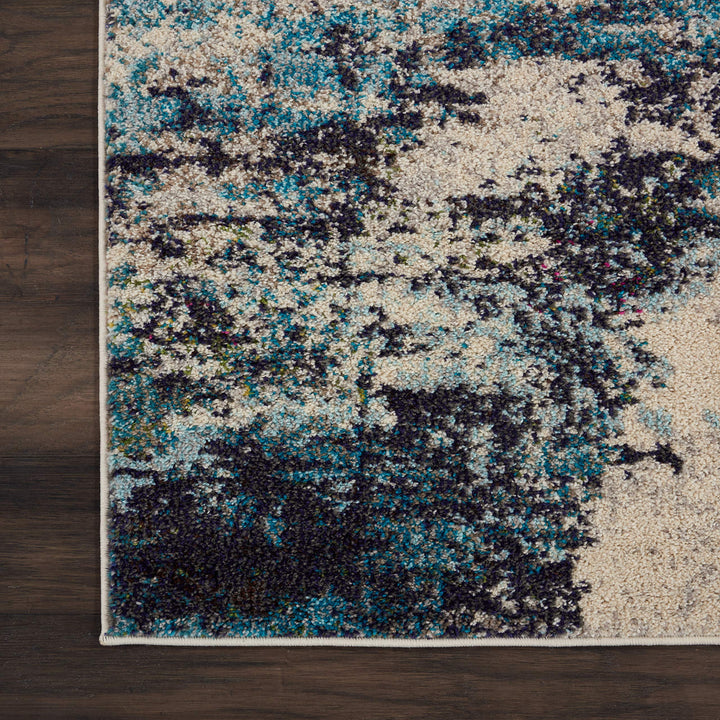 Nourison Celestial Modern Abstract Ivory/Teal Area-Rug