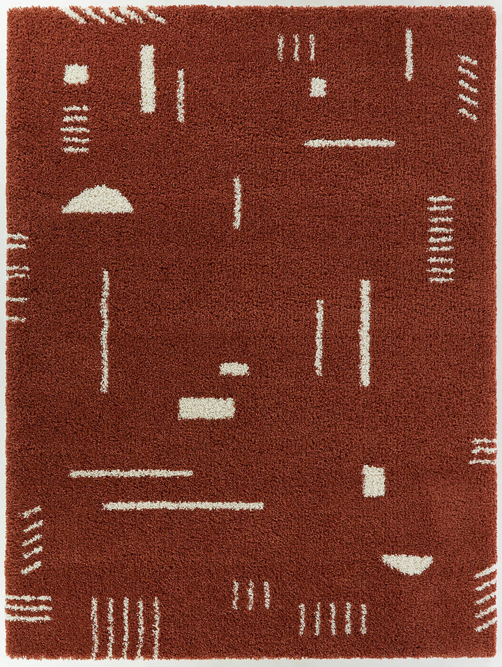 Balta Rugs Rupa Modern Shag Area Rug 4'4" x 6' - Rust