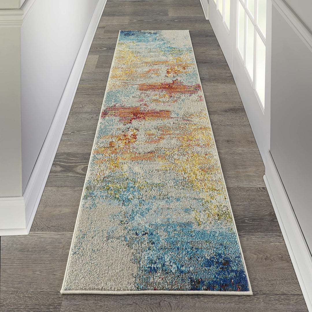 Nourison Celestial Modern Abstract Sealife 2'2" x 7'6" Area -rug Easy 2'2" x 7'6" Runner - Sealife