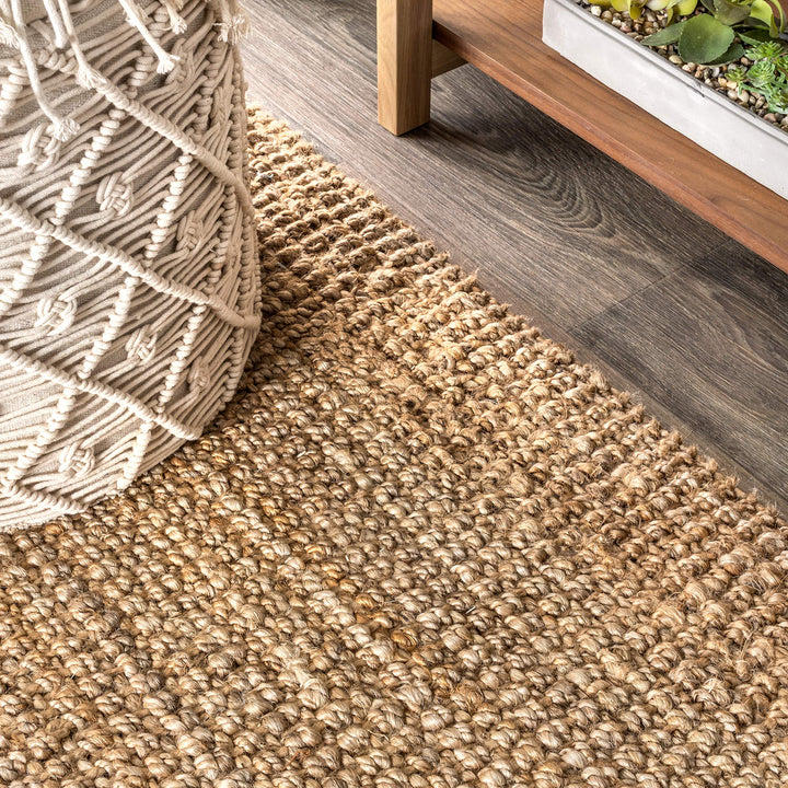 JONATHAN Y Maras Hand Woven Chunky Jute with Fringe Area Rug