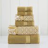 Modern Threads Trefoil Filigree 6-Piece Reversible Yarn Dyed Jacquard Towel Gold