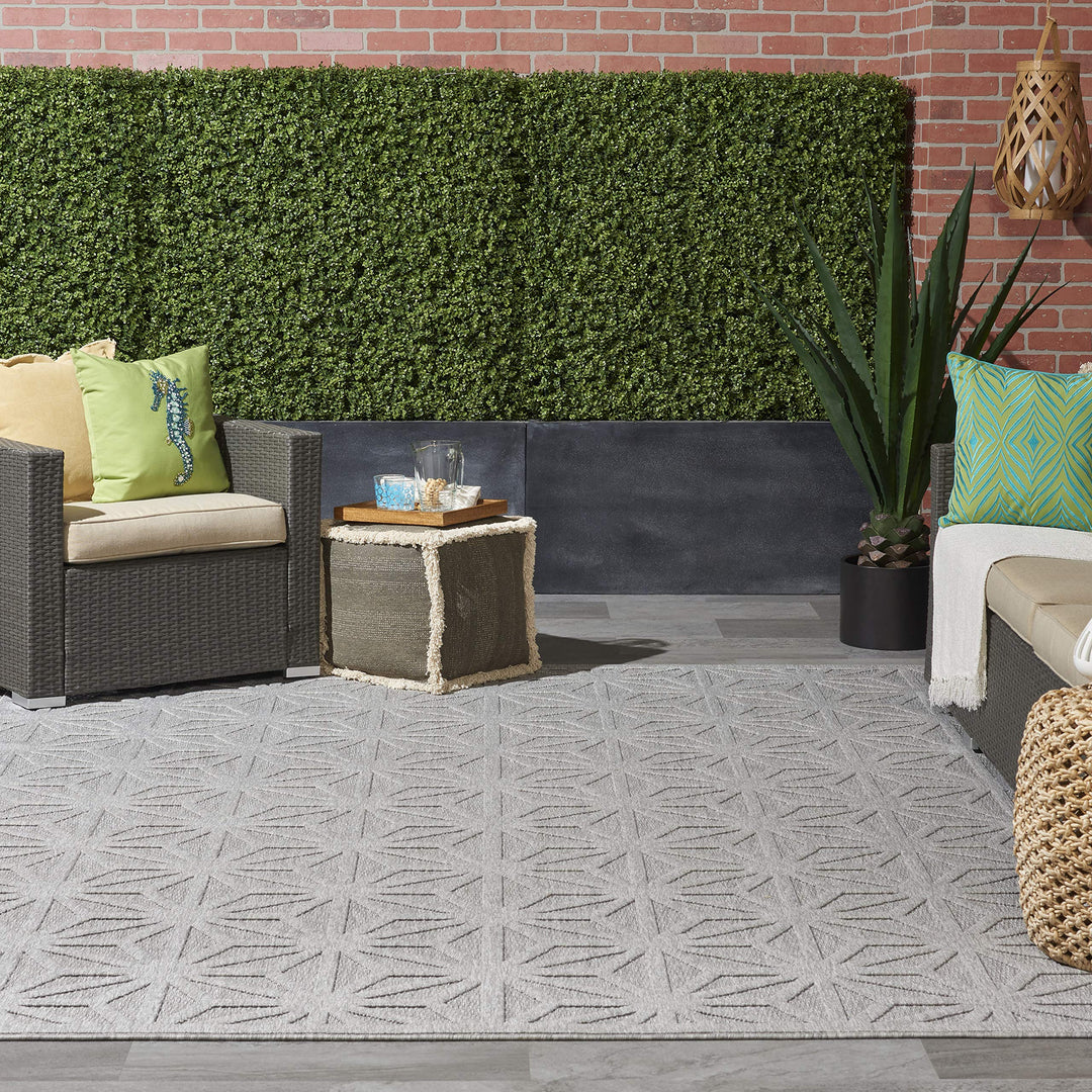 Nourison Palamos Transitional Geometric Indoor Outdoor Area Rug