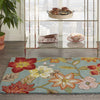 Nourison Fantasy Aqua 2'6'' x 4' Area-Rug Modern Floral Bed Room Living Room 2'6 x 4' - Aqua