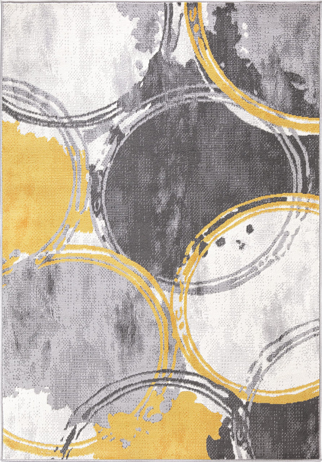 Rugshop Contemporary Modern Circles Area Rug