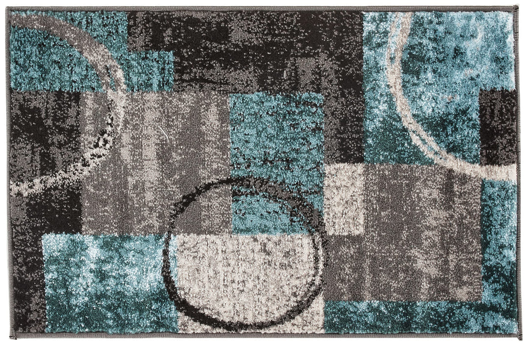 Rugshop Contemporary Abstract Circle Design Soft Area Rug 2' x 3' Gray 2' x 3' - Blue/Grey