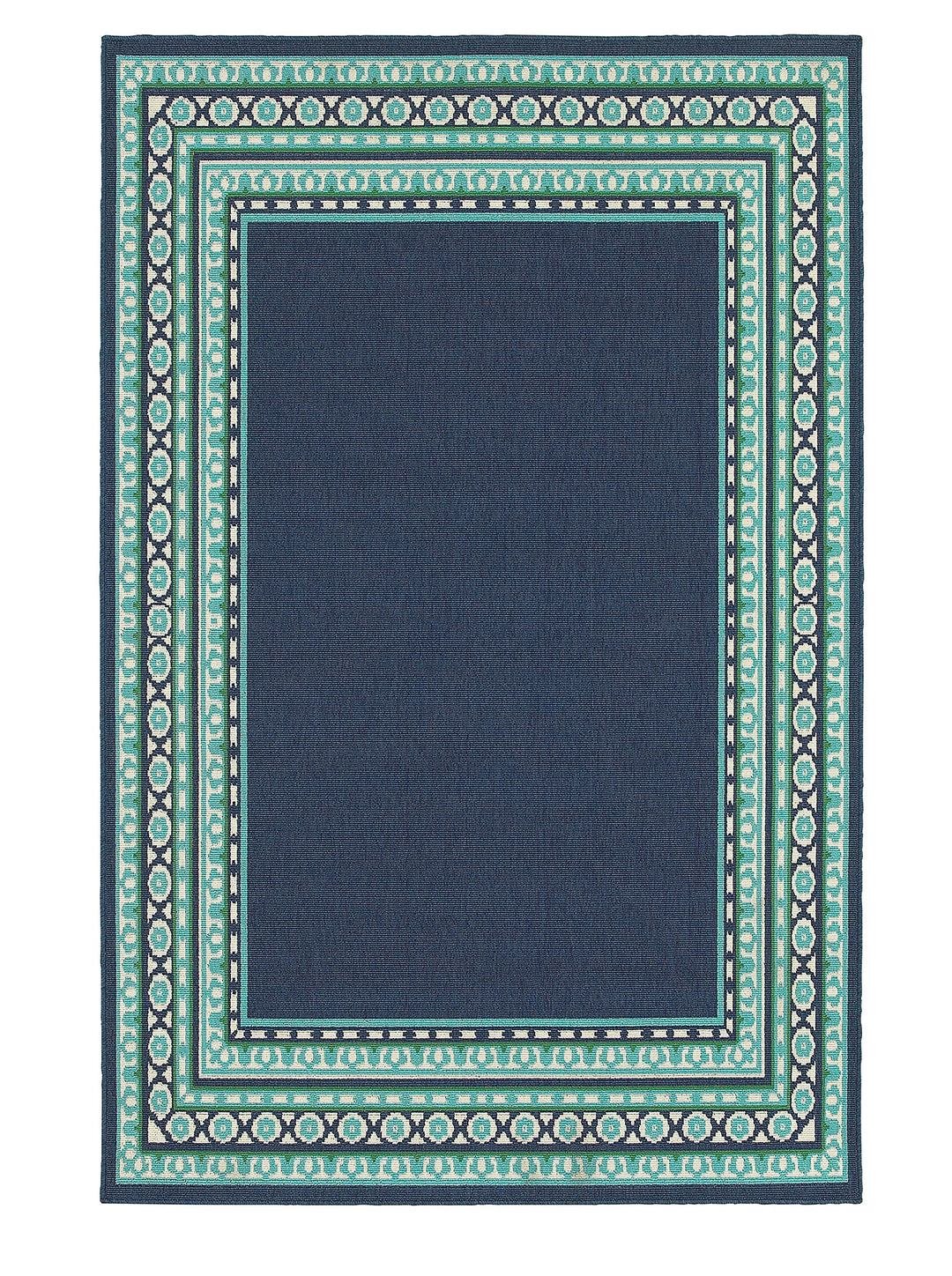 Oriental Weavers Meridian Area Rug 2' x 8' Navy/Green 2'3" x 7'6" Runner - Navy/Green