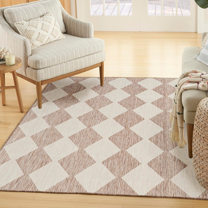 Nourison Positano Indoor/Outdoor Beige 4' x 6' Area Rug Easy Cleaning Non 4'x6' - Beige