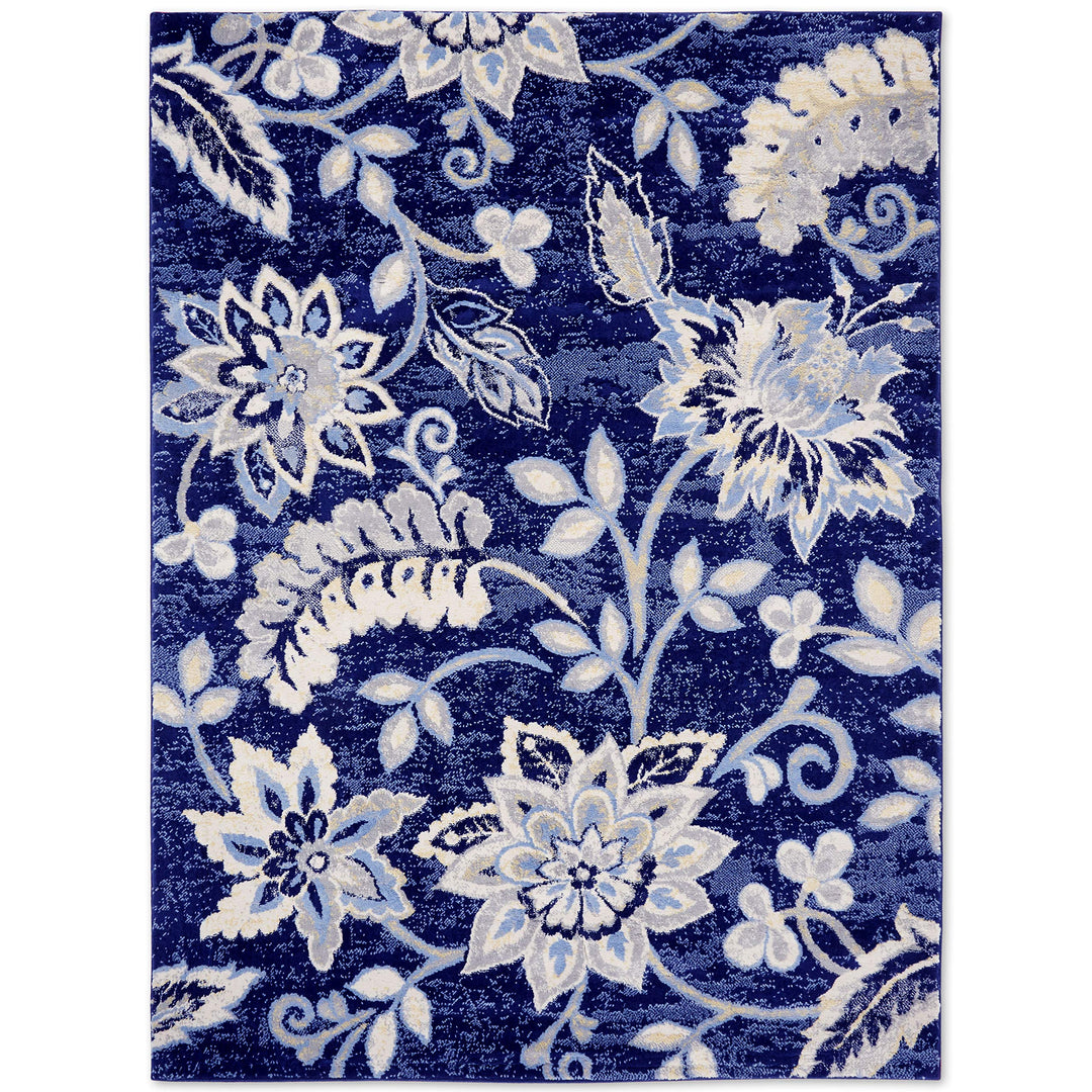 Home Dynamix Tremont Teaneck Transitional Area Rug Floral Navy Blue 3'3"x5'2"