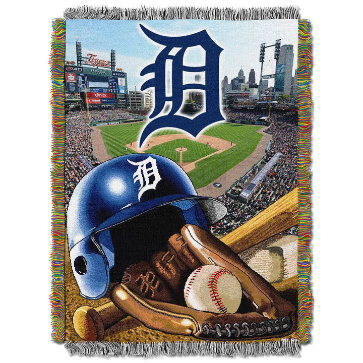 The Northwest Company MLB Detroit Tigers Woven Tapestry Throw Blanket 48" x Detroit Tigers - Victorian