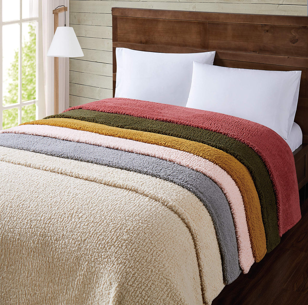 Brooklyn Loom Marshmallow Sherpa Bed Blanket