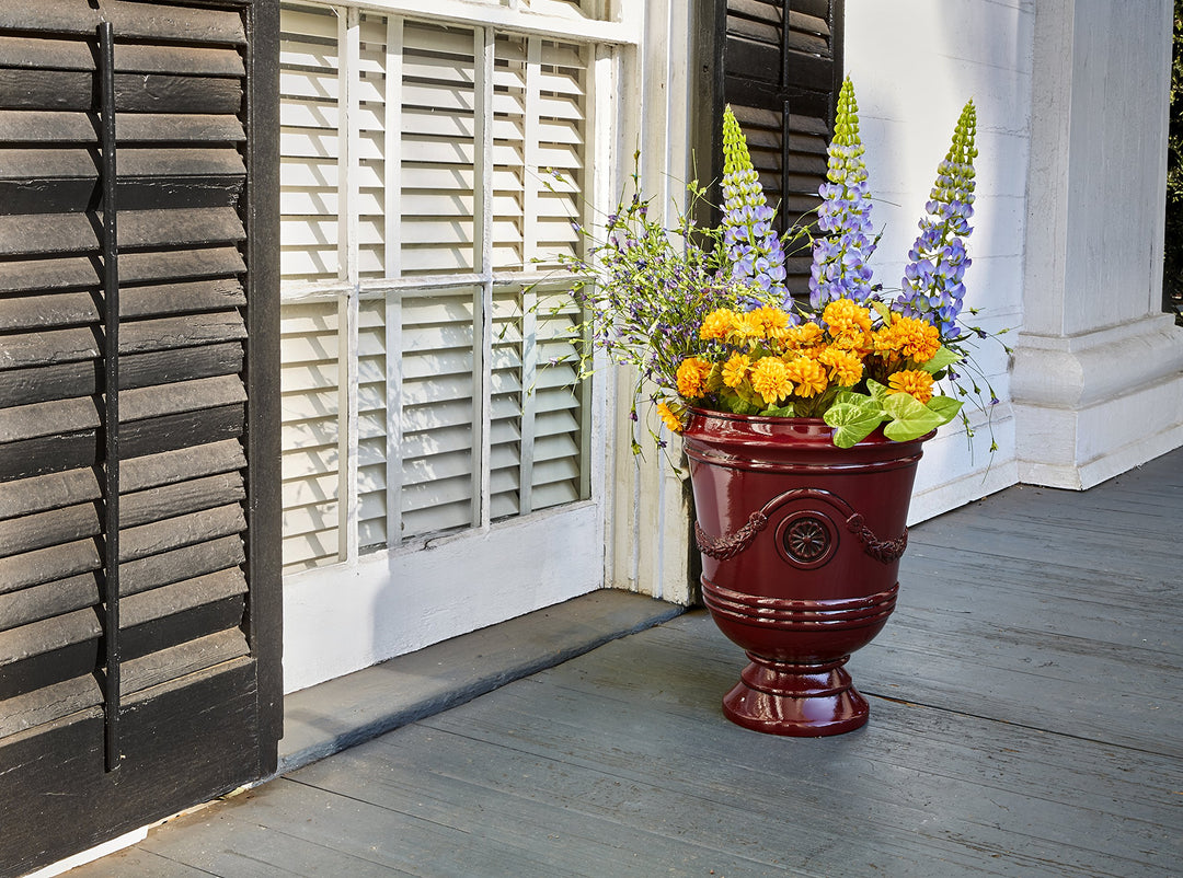 Southern Patio 15.5" Porter Outdoor Urn Planter with Drainage Hole & Plug