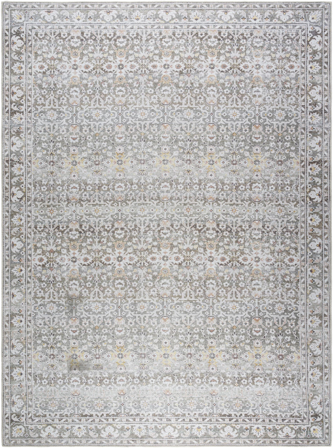 Livabliss x Our PNW Home Rainier Updated Traditional Washable Area Rug 3'3" x 3'3" x 4'11" - Medium Gray